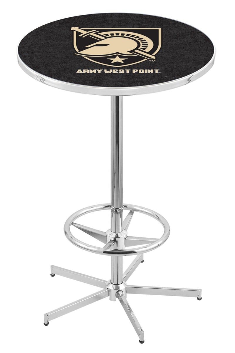 US Military Academy 42-Inch Pub Table with 30-Inch Top, Star Base Base, and Chrome Finish
