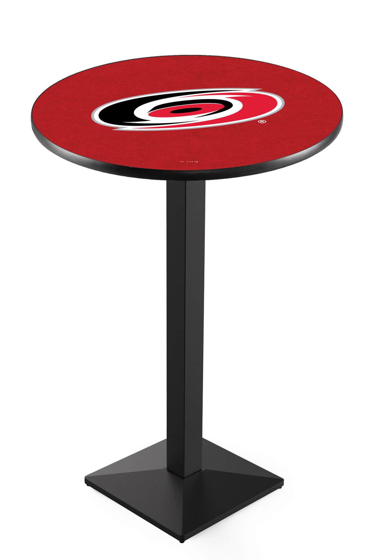 Carolina Hurricanes 42-Inch Pub Table with 36-Inch Top, Square Base Base, and Black Wrinkle Finish