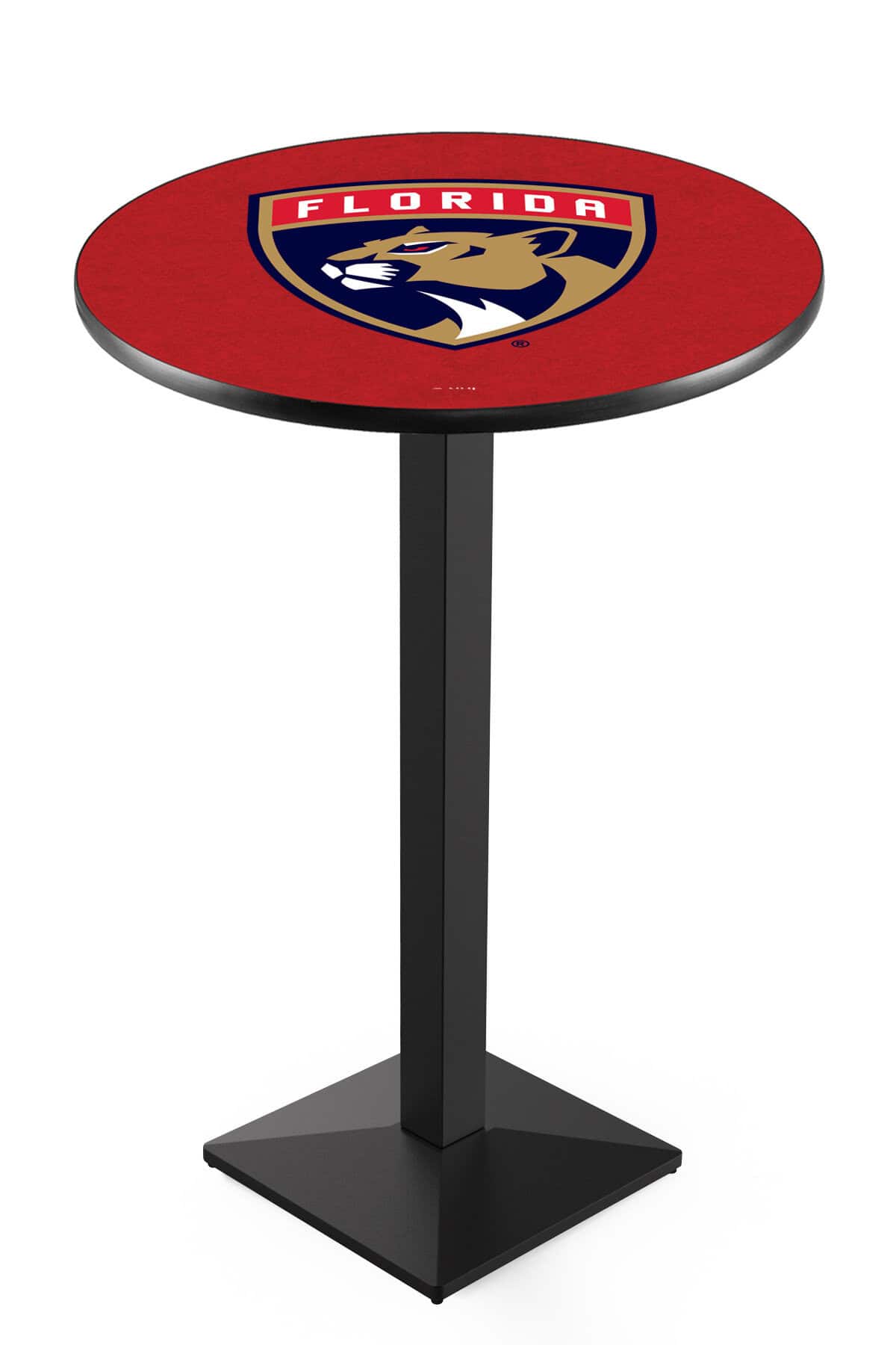 Florida Panthers 36-Inch Pub Table with 30-Inch Top, Square Base Base, and Black Wrinkle Finish