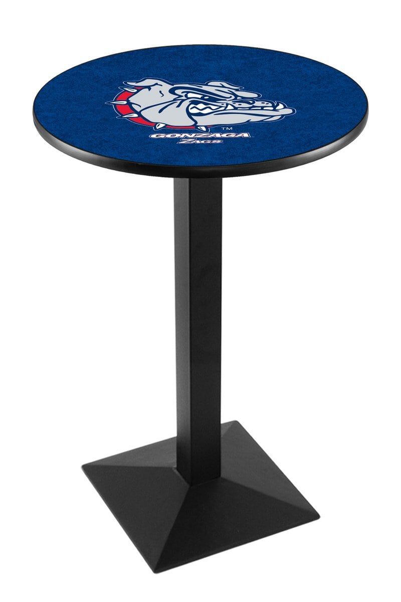 Gonzaga 36-Inch Pub Table with 36-Inch Top, Square Base Base, and Black Wrinkle Finish