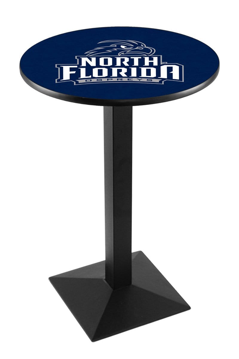 University of North Florida 36-Inch Pub Table with 36-Inch Top, Square Base Base, and Black Wrinkle Finish