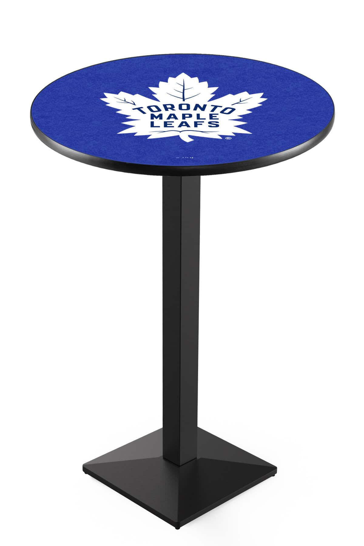 Toronto Maple Leafs 42-Inch Pub Table with 36-Inch Top, Square Base Base, and Black Wrinkle Finish