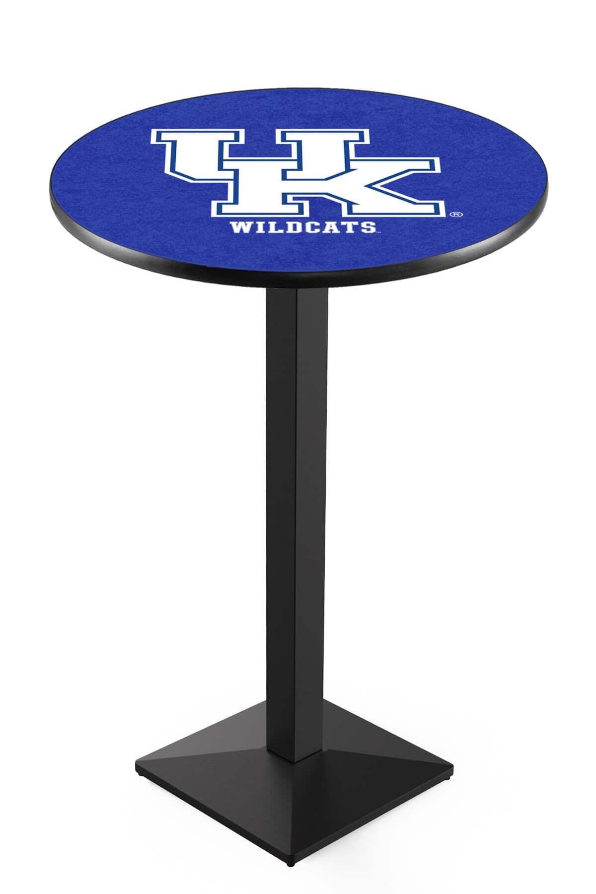 University of Kentucky (UK) 42-Inch Pub Table with 30-Inch Top, Square Base Base, and Black Wrinkle Finish