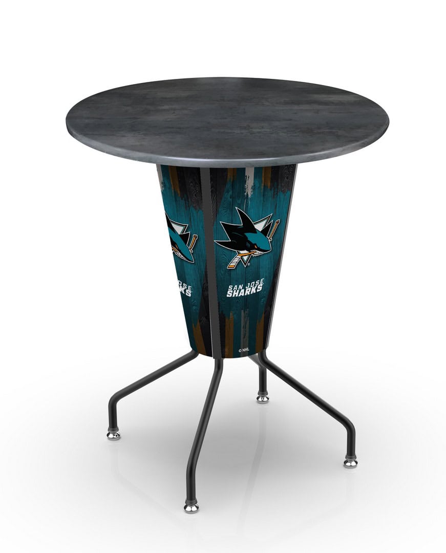San Jose Sharks 42-Inch Tall Outdoor Lighted Pub Table w/ 36-Inch Top
