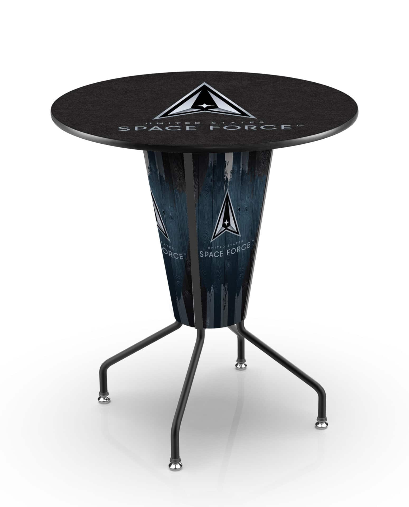 United States Space Force 42-Inch Tall Indoor Lighted Pub Table w/ 36-Inch Top