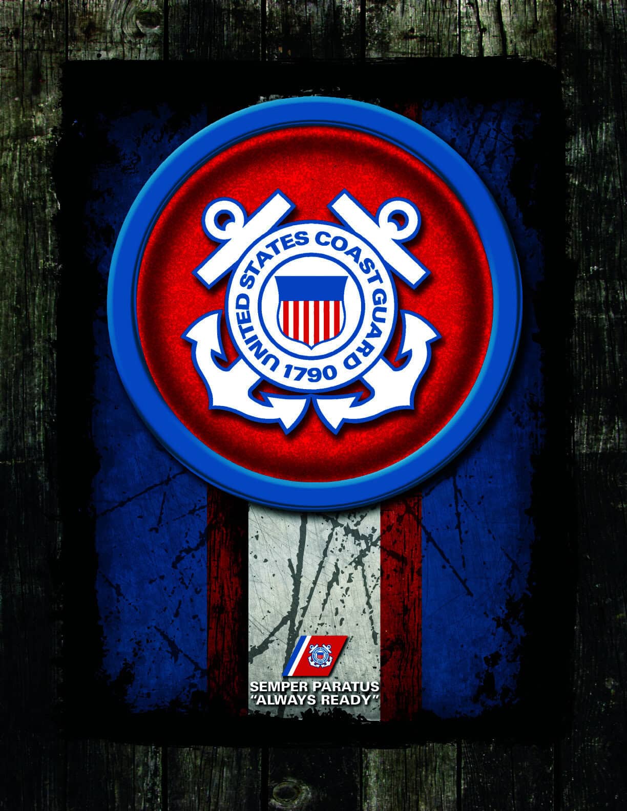 United States Coast Guard 15x20 Logo Canvas Wall Art (Alternate)