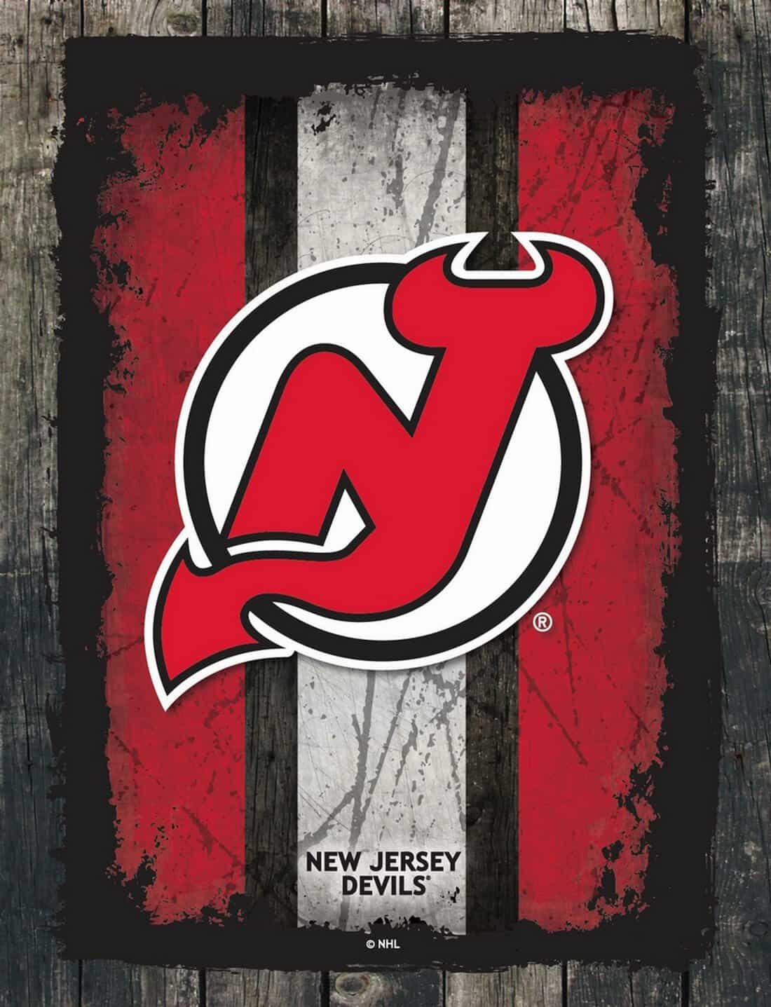 New Jersey Devils 24x32 Logo Canvas Wall Art (Alternate)
