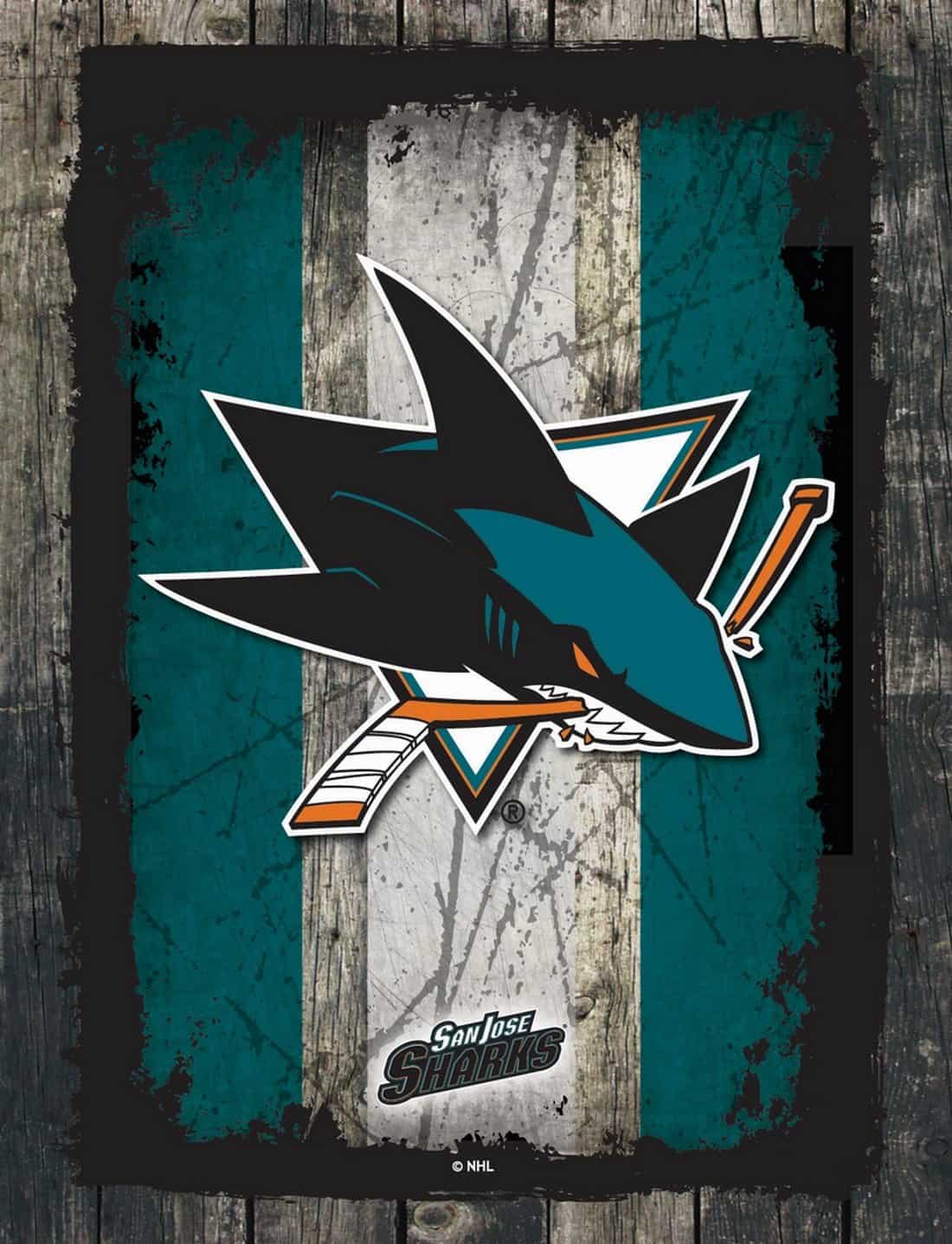 San Jose Sharks 15x20 Logo Canvas Wall Art (Alternate)