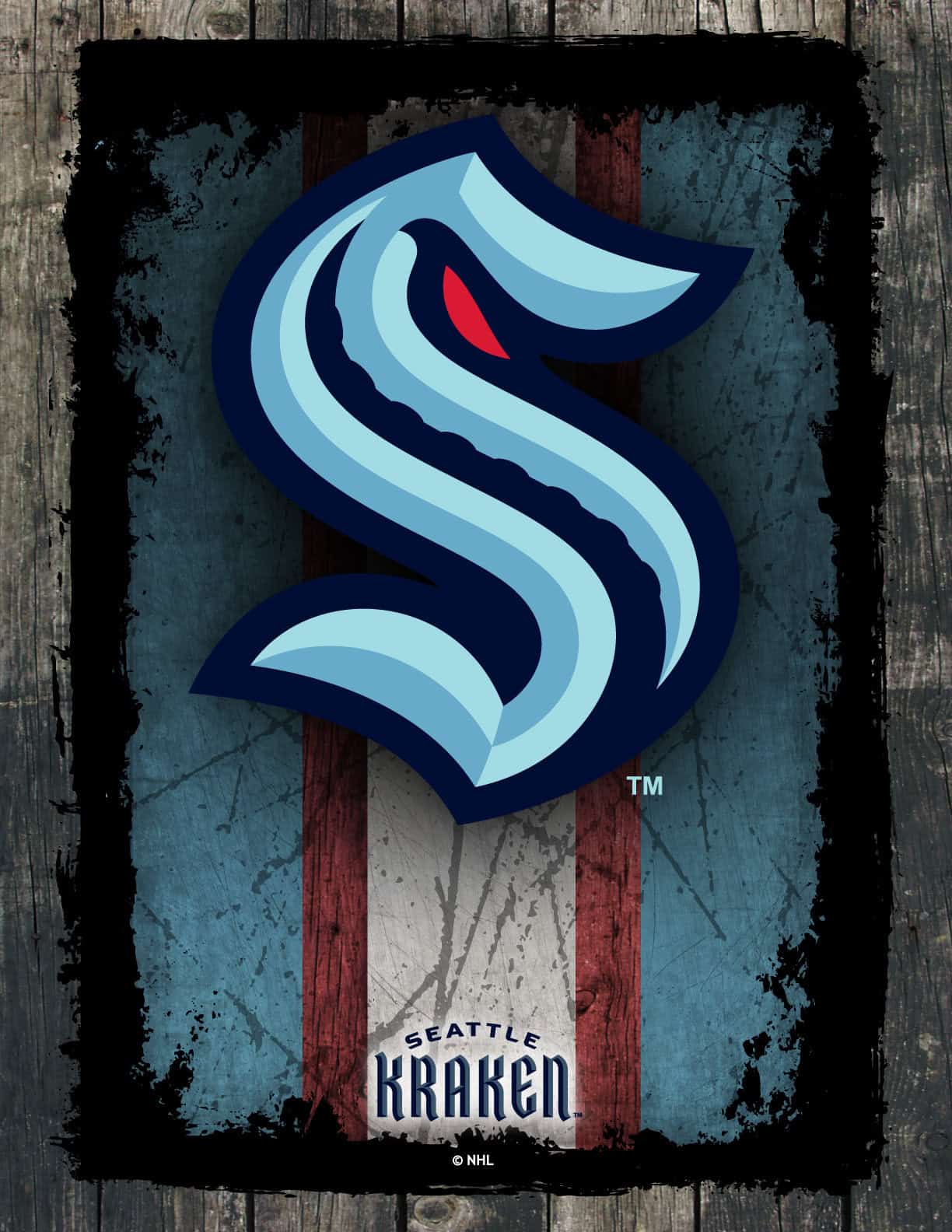 Seattle Kraken 24x32 Logo Canvas Wall Art (Alternate)
