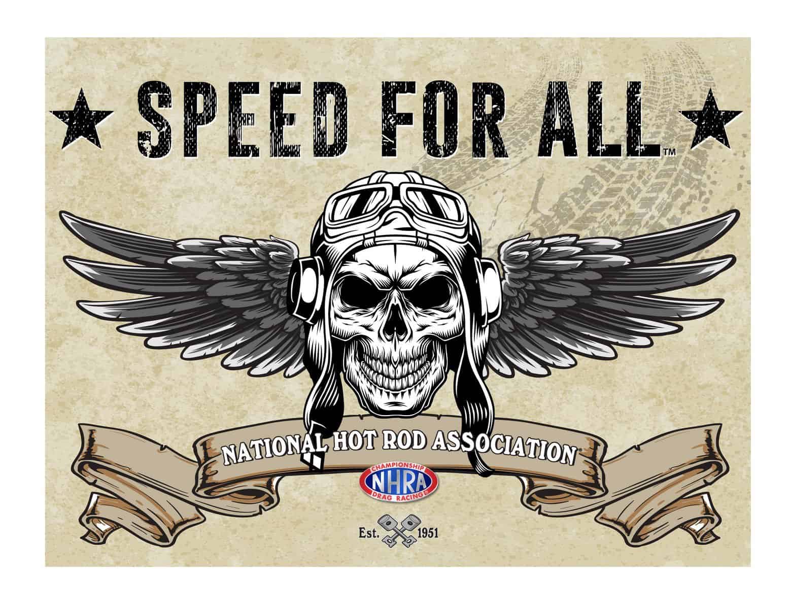 NHRA Skull (Banner) 24x32 Logo Canvas Wall Art