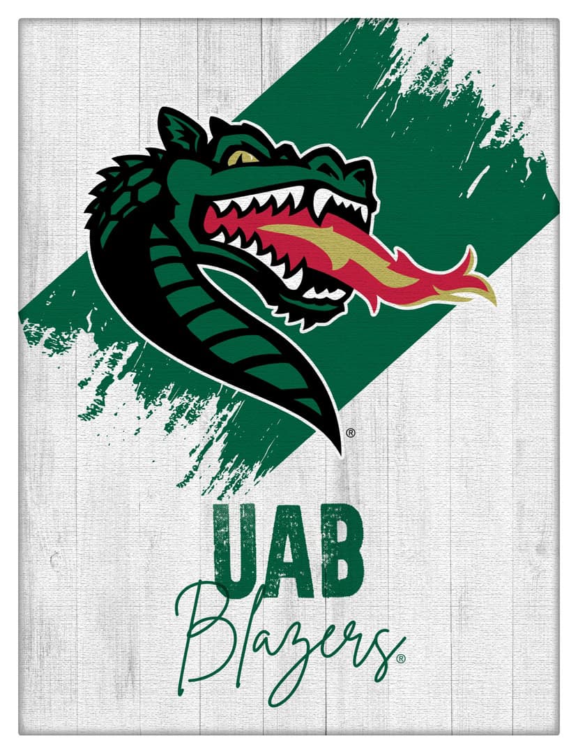 University of Alabama at Birmingham 15x20 Logo Canvas Wall Art (Portrait)