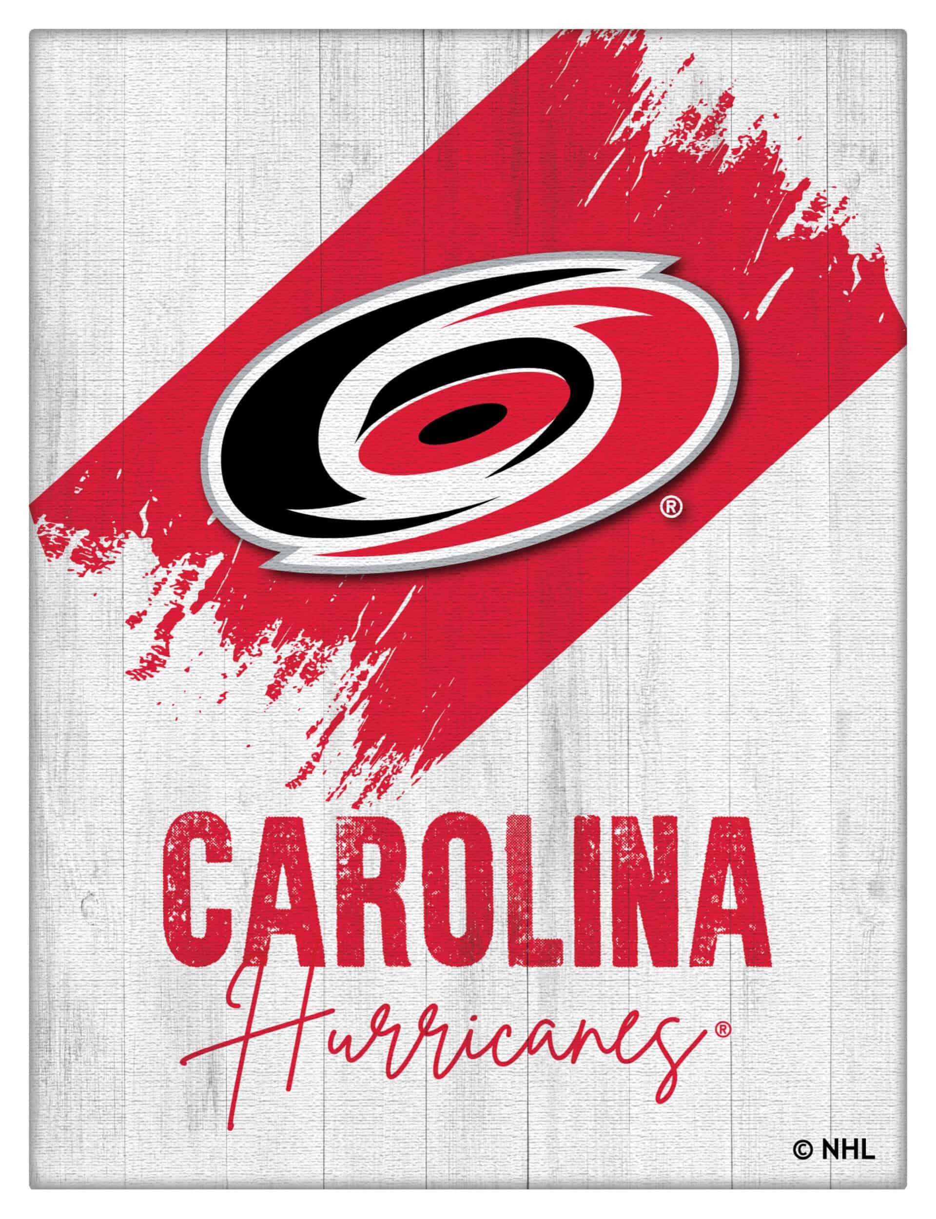 Carolina Hurricanes 24x32 Logo Canvas Wall Art (Portrait)