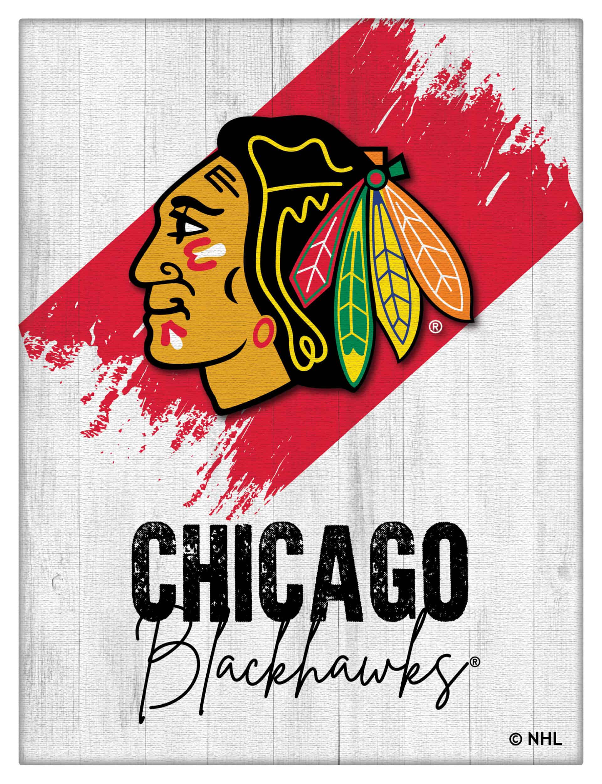 Chicago Blackhawks 24x32 Logo Canvas Wall Art (Portrait)