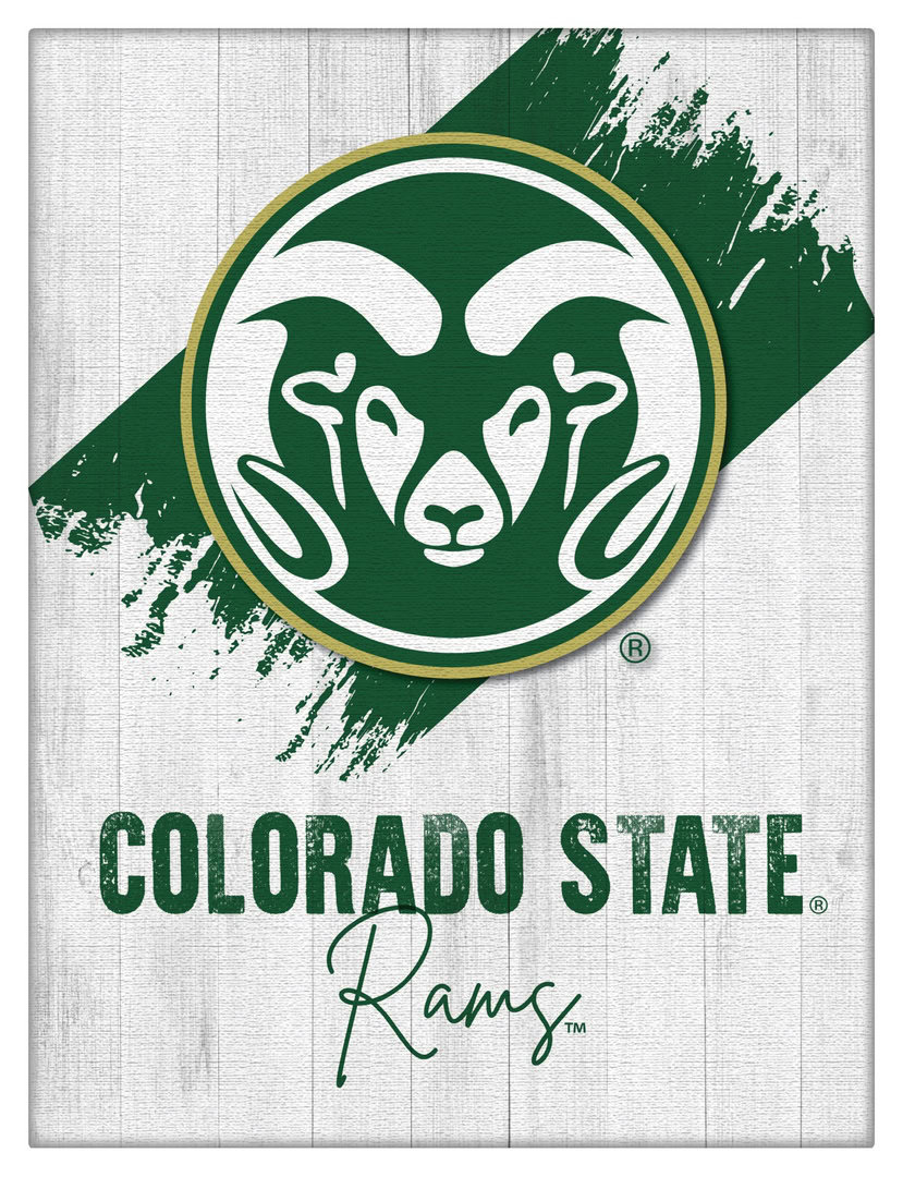 Colorado State University 24x32 Logo Canvas Wall Art (Portrait)