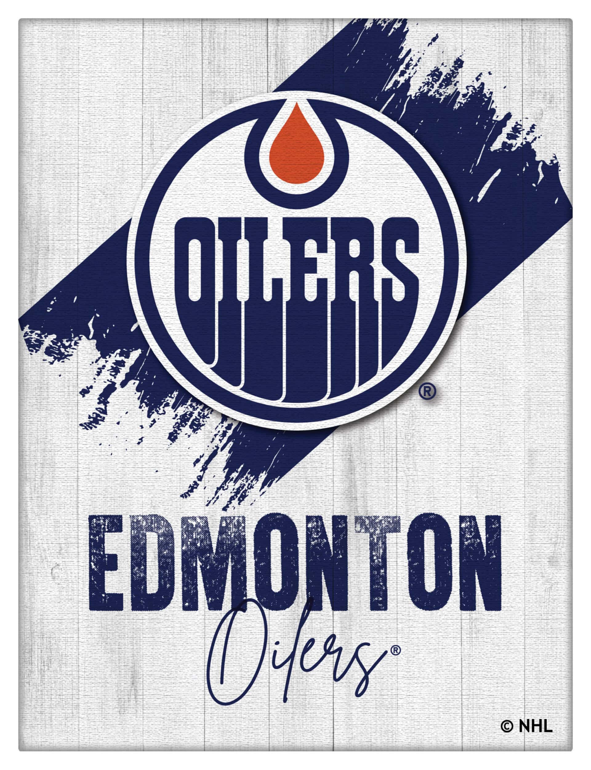 Edmonton Oilers 24x32 Logo Canvas Wall Art (Portrait)