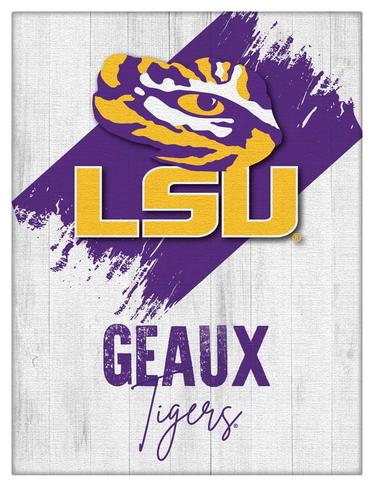 Louisiana State University 24x32 Logo Canvas Wall Art (Portrait)