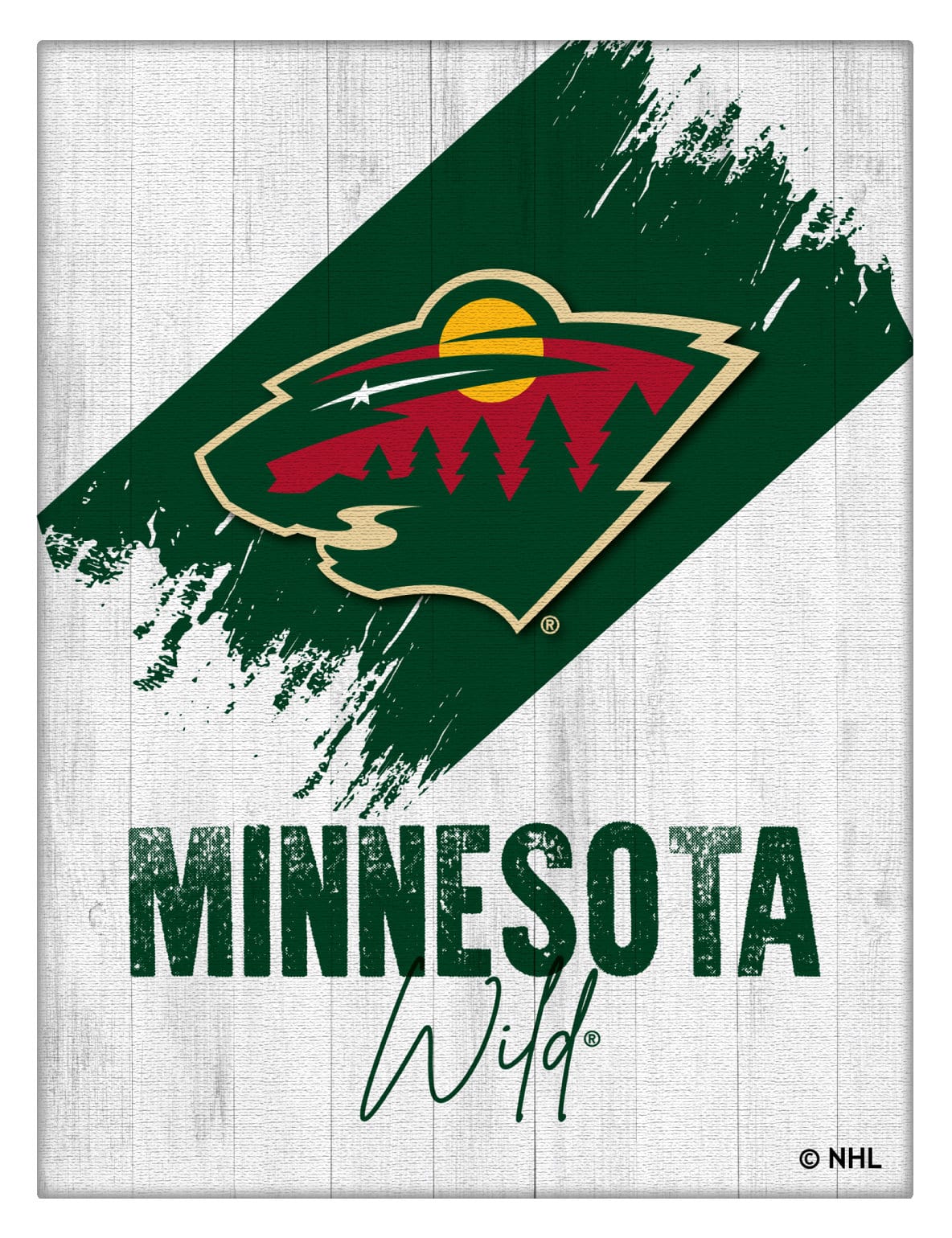 Minnesota Wild 15x20 Logo Canvas Wall Art (Portrait)