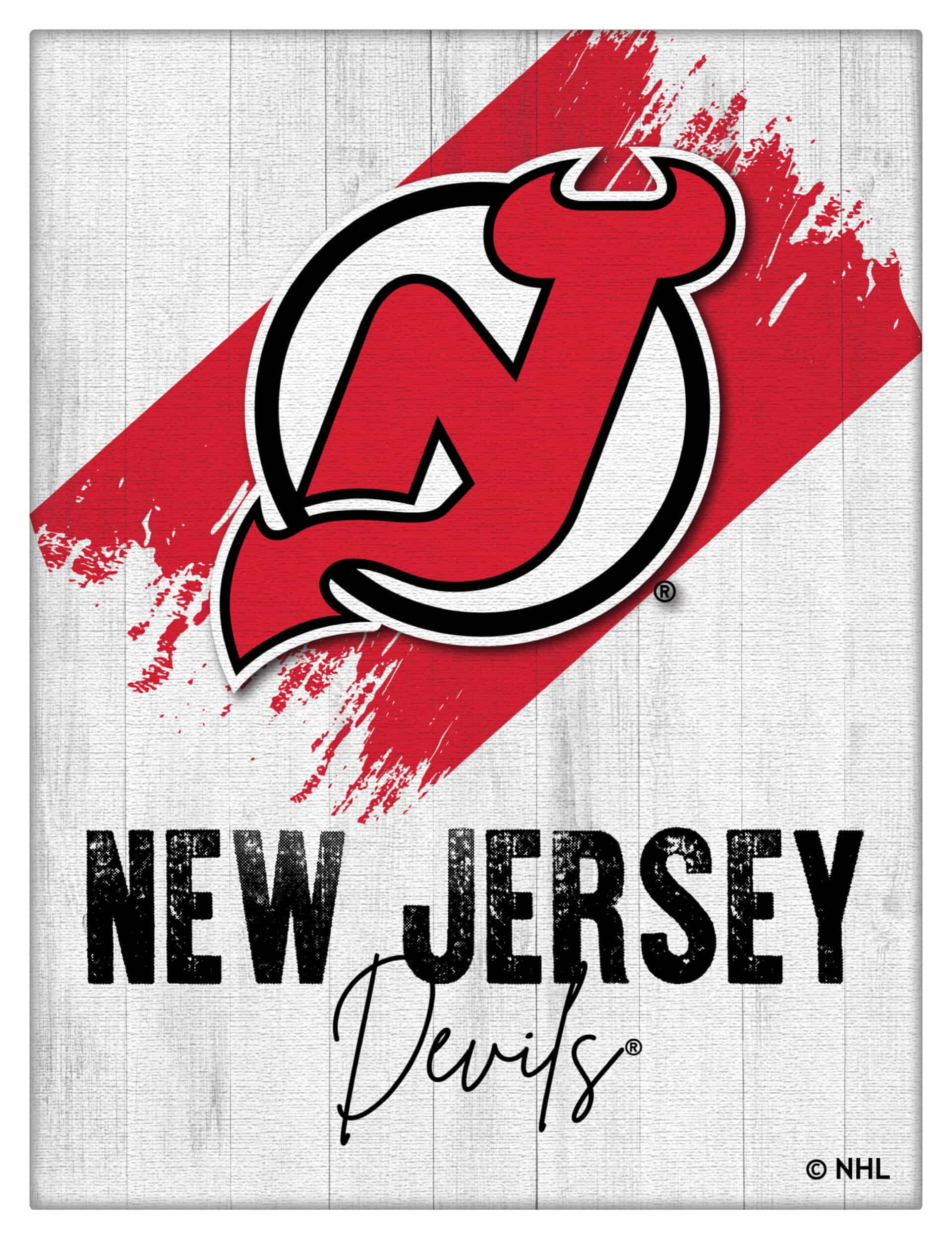 New Jersey Devils 24x32 Logo Canvas Wall Art (Portrait)