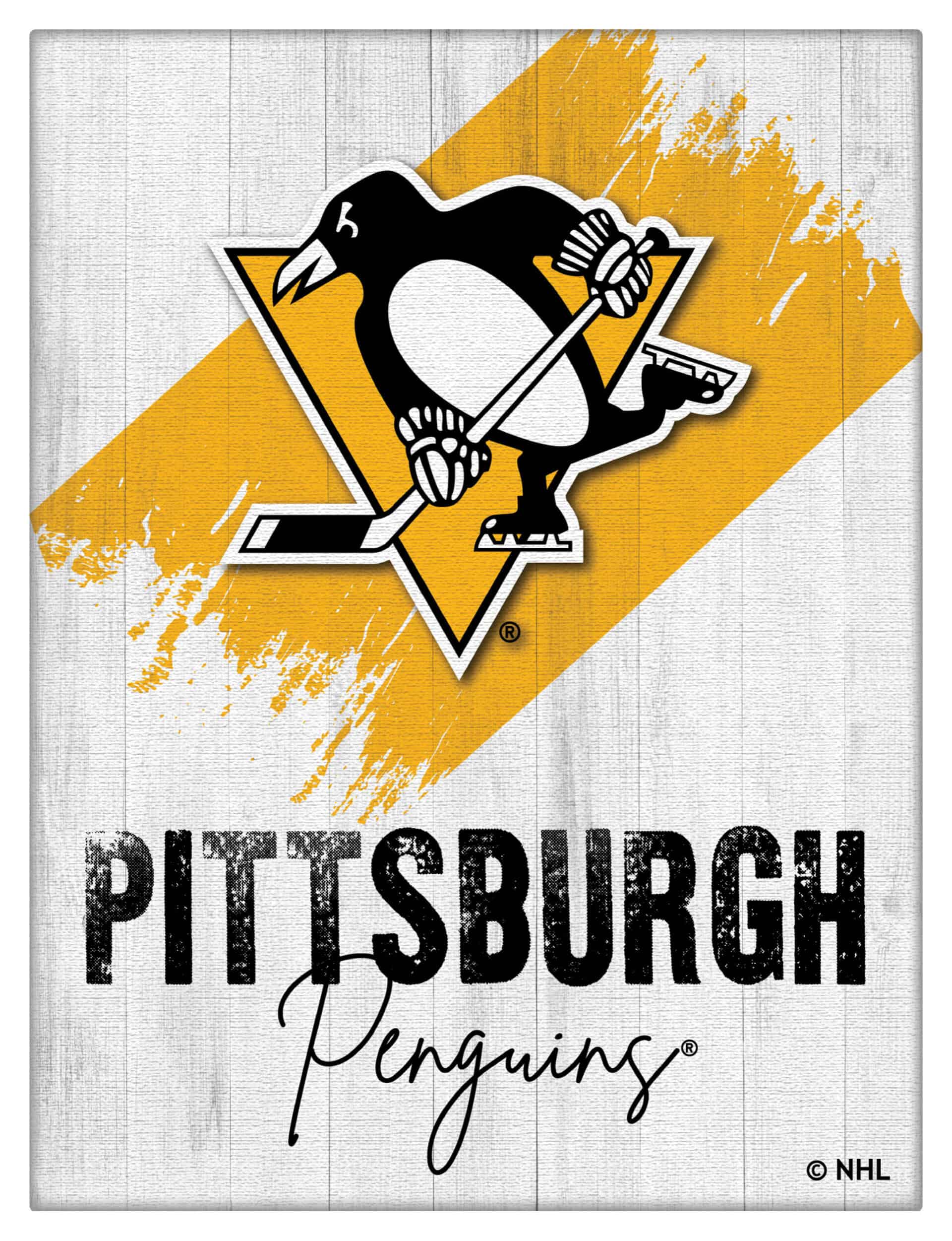 Pittsburgh Penguins 24x32 Logo Canvas Wall Art (Portrait)