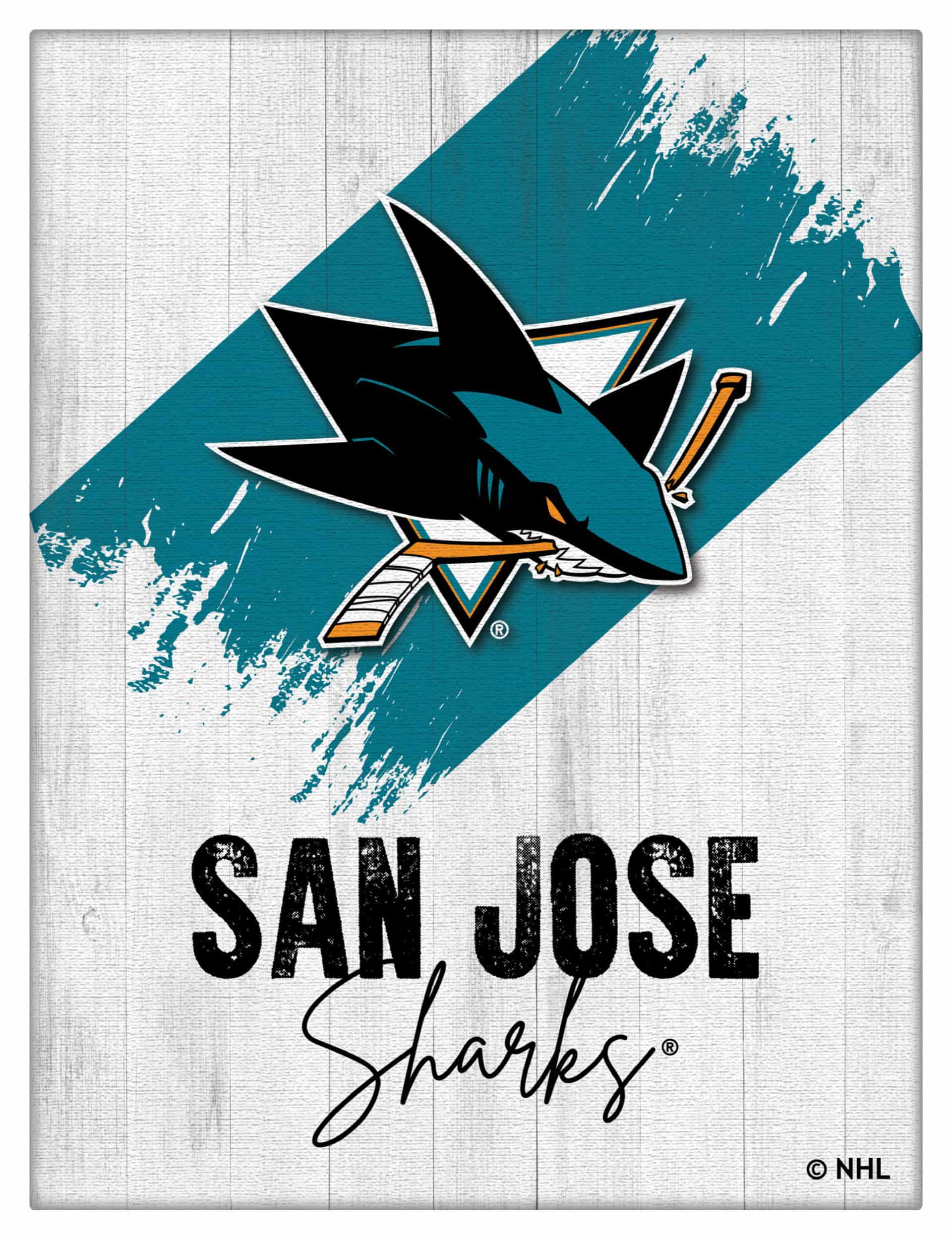San Jose Sharks 24x32 Logo Canvas Wall Art (Portrait)