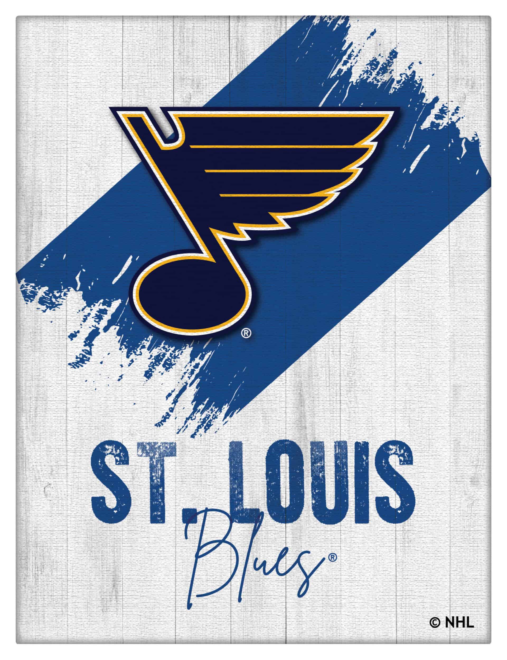 St Louis Blues 15x20 Logo Canvas Wall Art (Portrait)