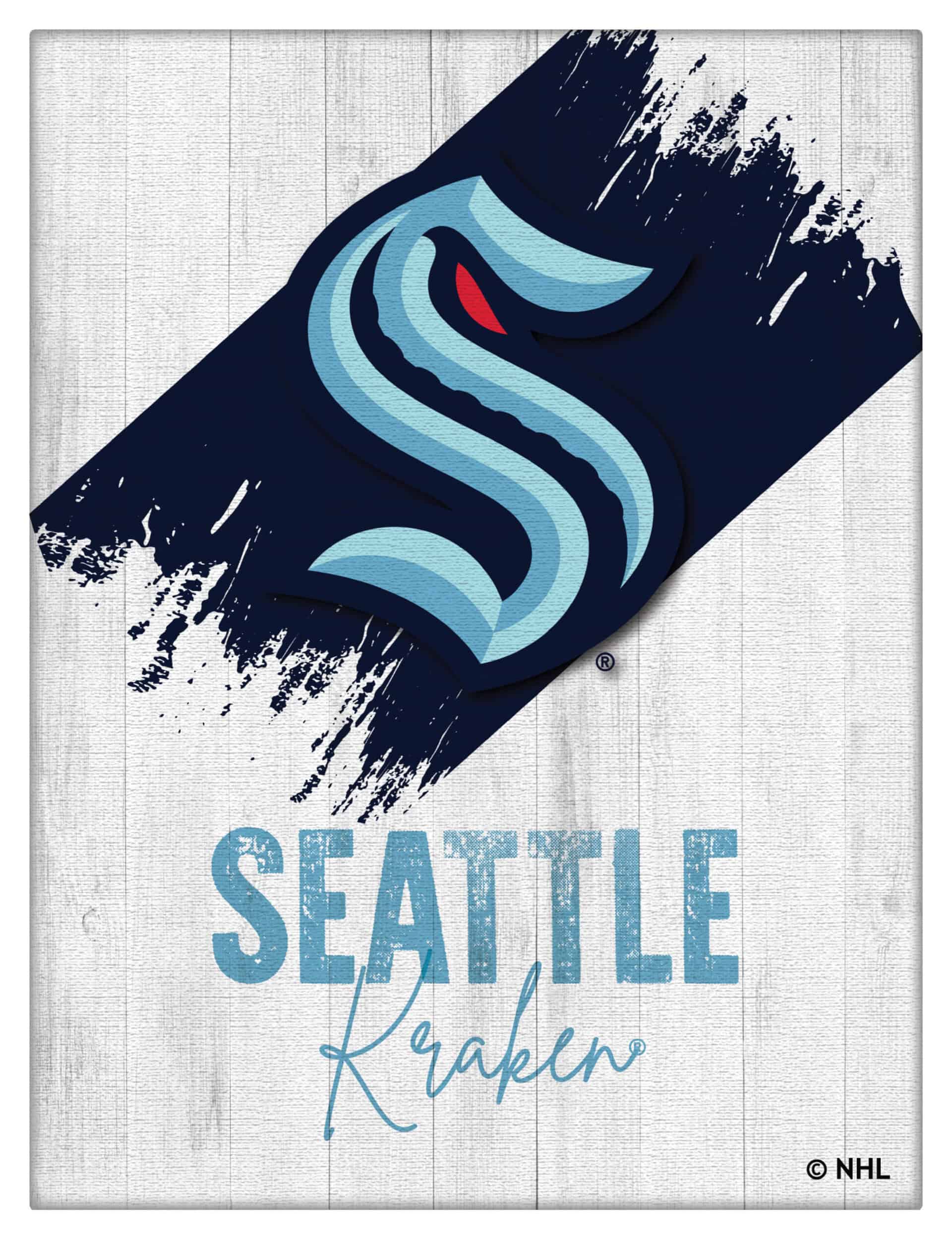 Seattle Kraken 15x20 Logo Canvas Wall Art (Portrait)
