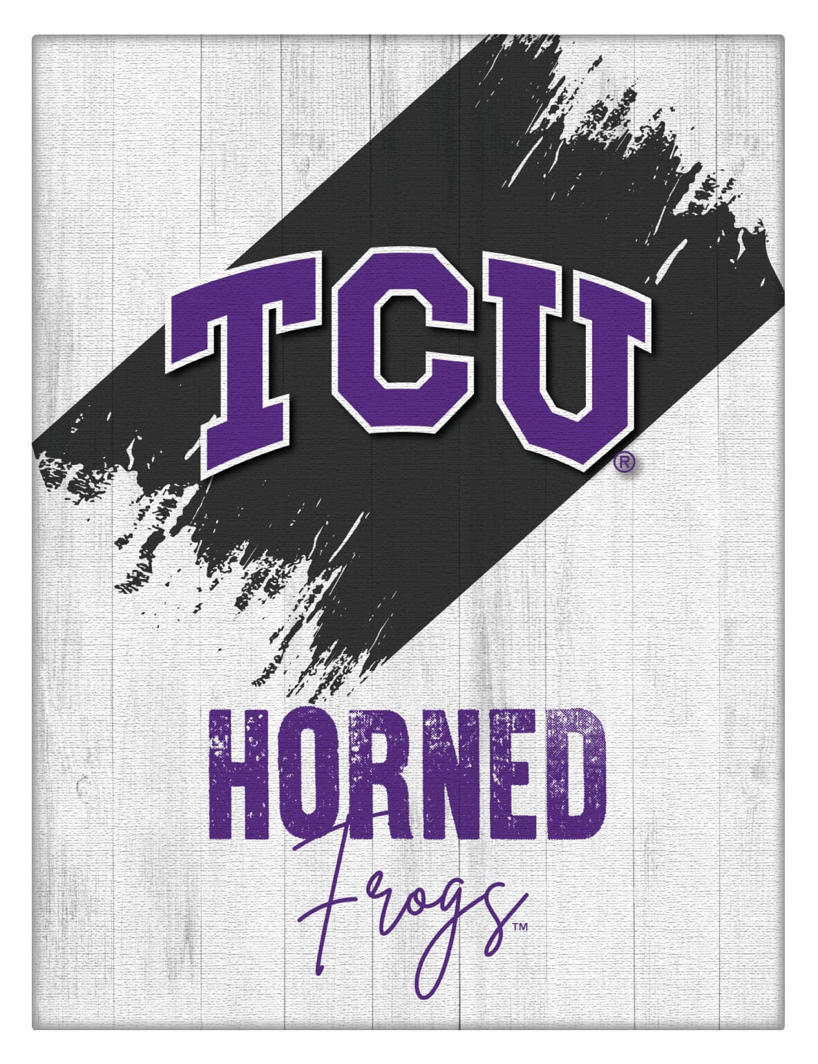 Texas Christian University 15x20 Logo Canvas Wall Art (Portrait)
