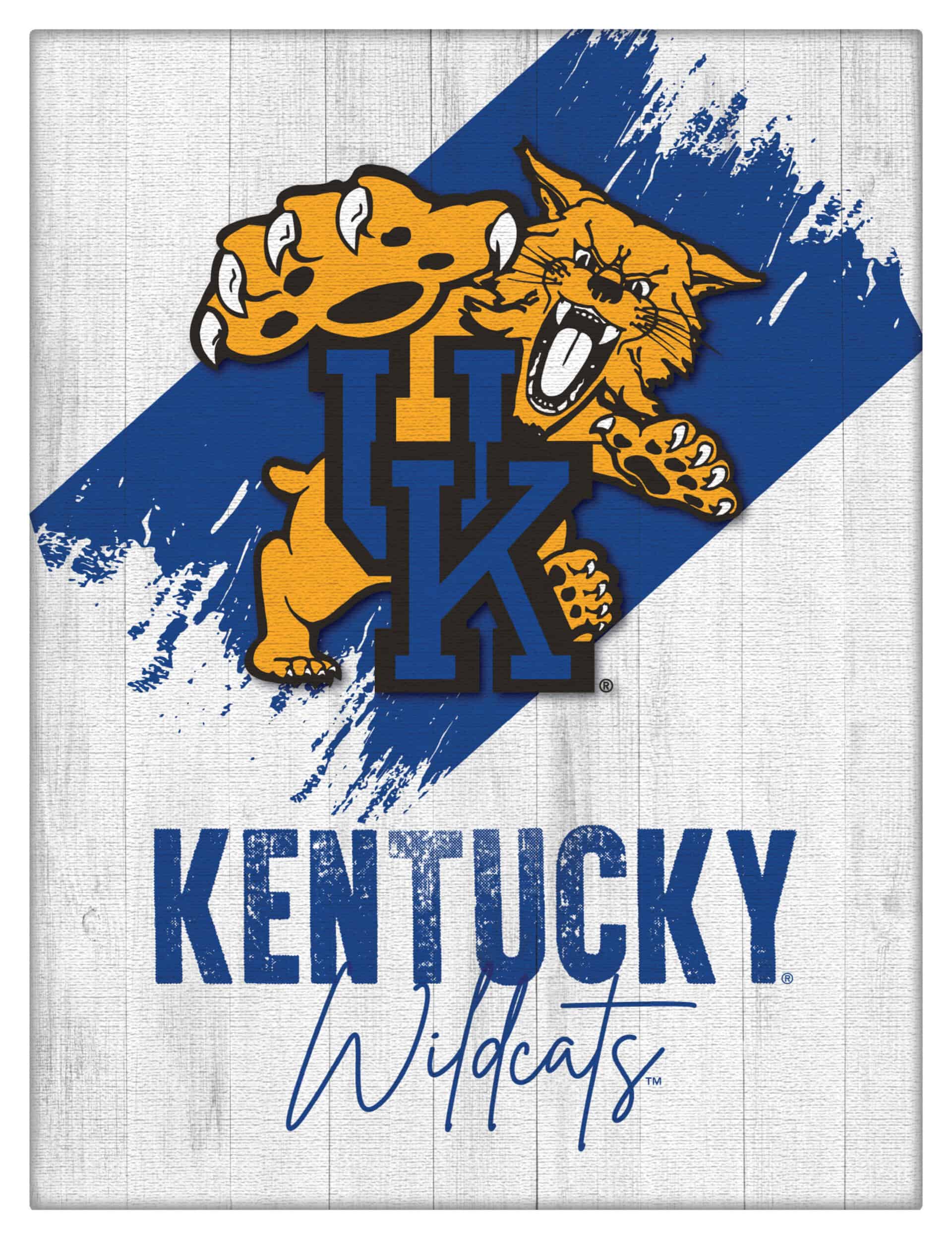 University of Kentucky (Cat) 24x32 Logo Canvas Wall Art (Portrait)