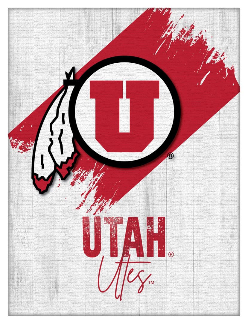 University of Utah 24x32 Logo Canvas Wall Art (Portrait)