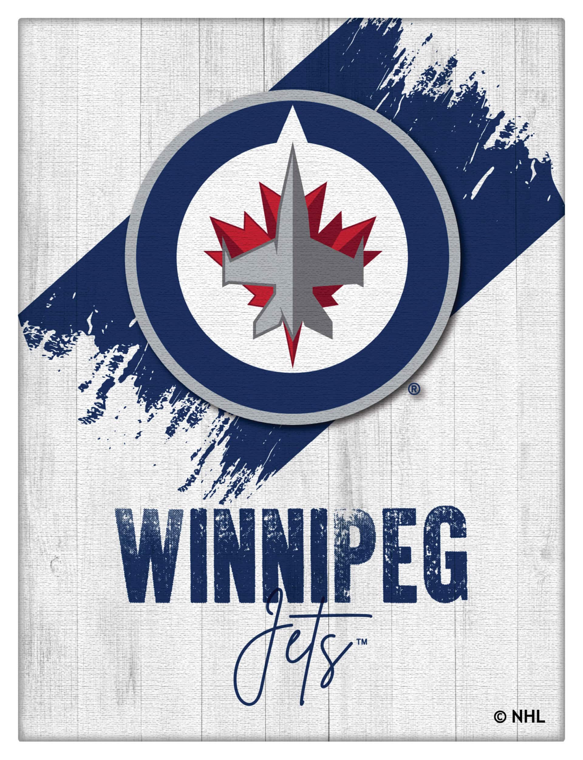 Winnipeg Jets 24x32 Logo Canvas Wall Art (Portrait)
