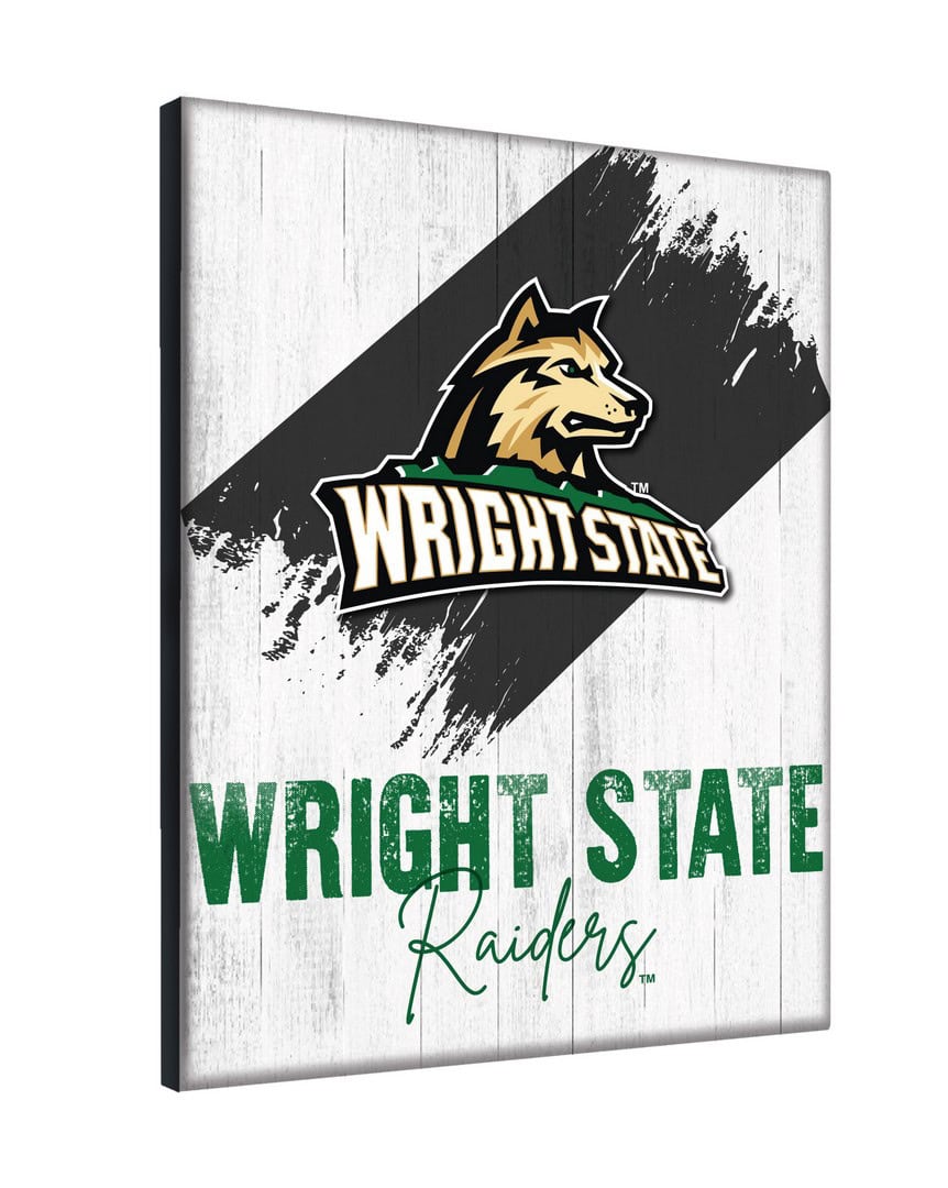 Wright State University 15x20 Logo Canvas Wall Art (Portrait)