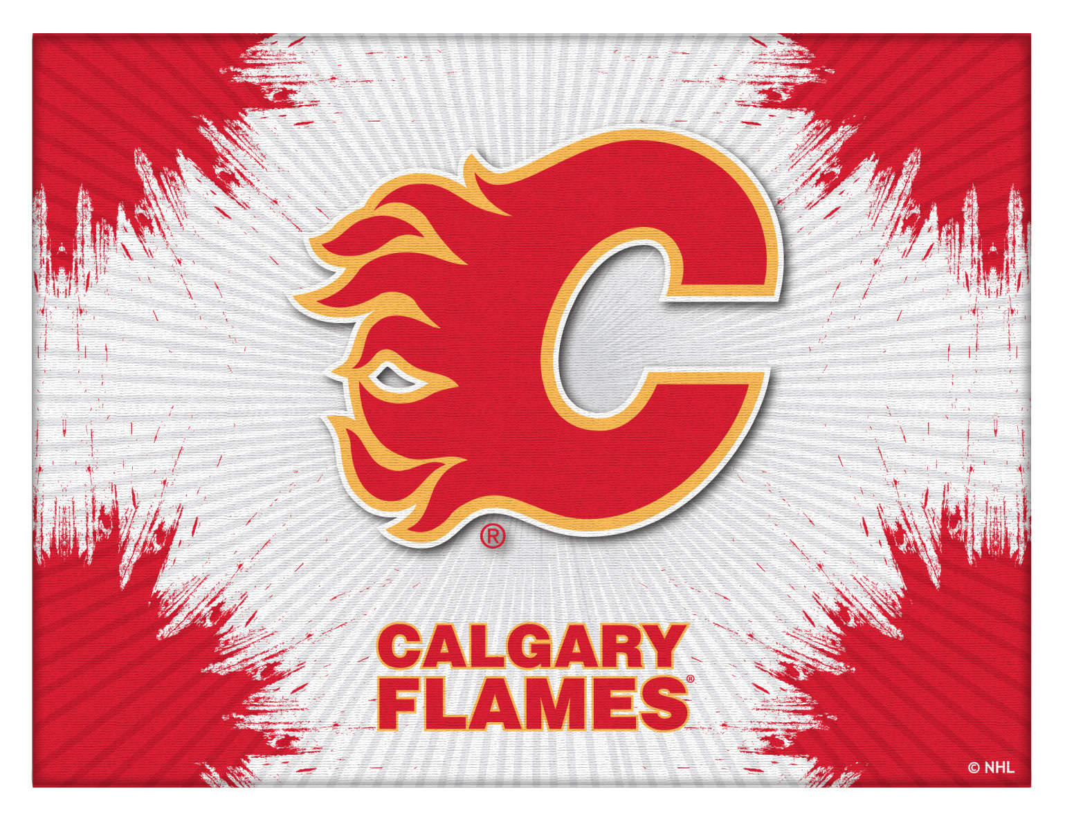 Calgary Flames 15x20 Logo Canvas Wall Art