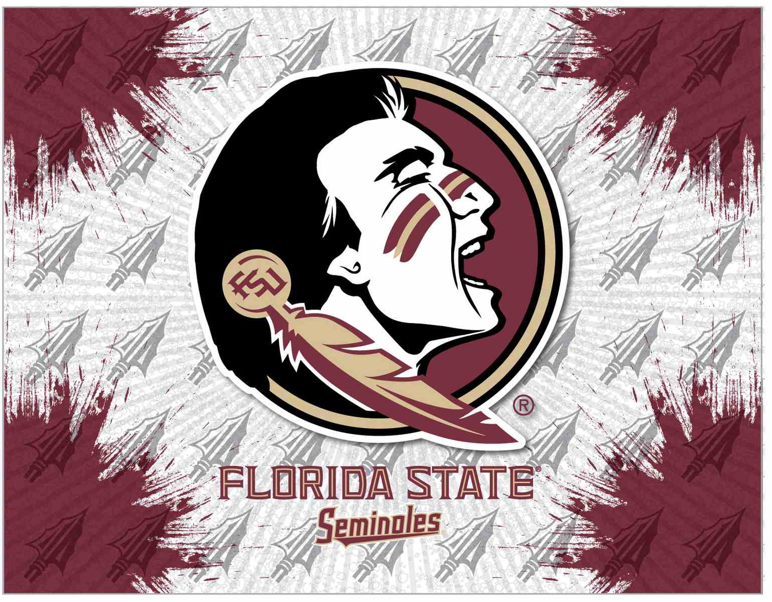 Florida State (Head) 15x20 Logo Canvas Wall Art