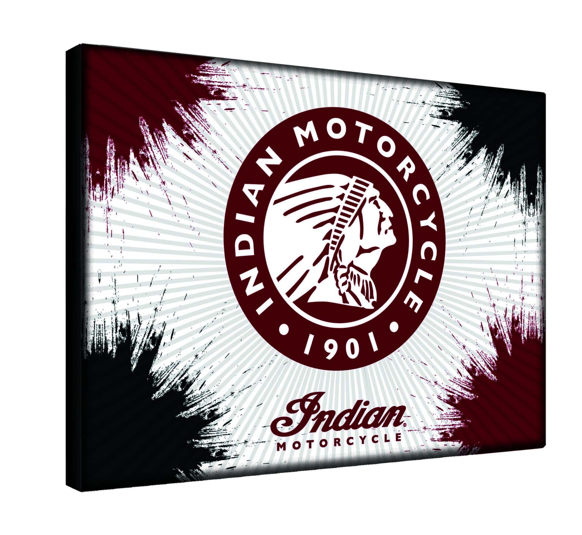 Indian Motorcycle (Head) 24x32 Logo Canvas Wall Art (Portrait)