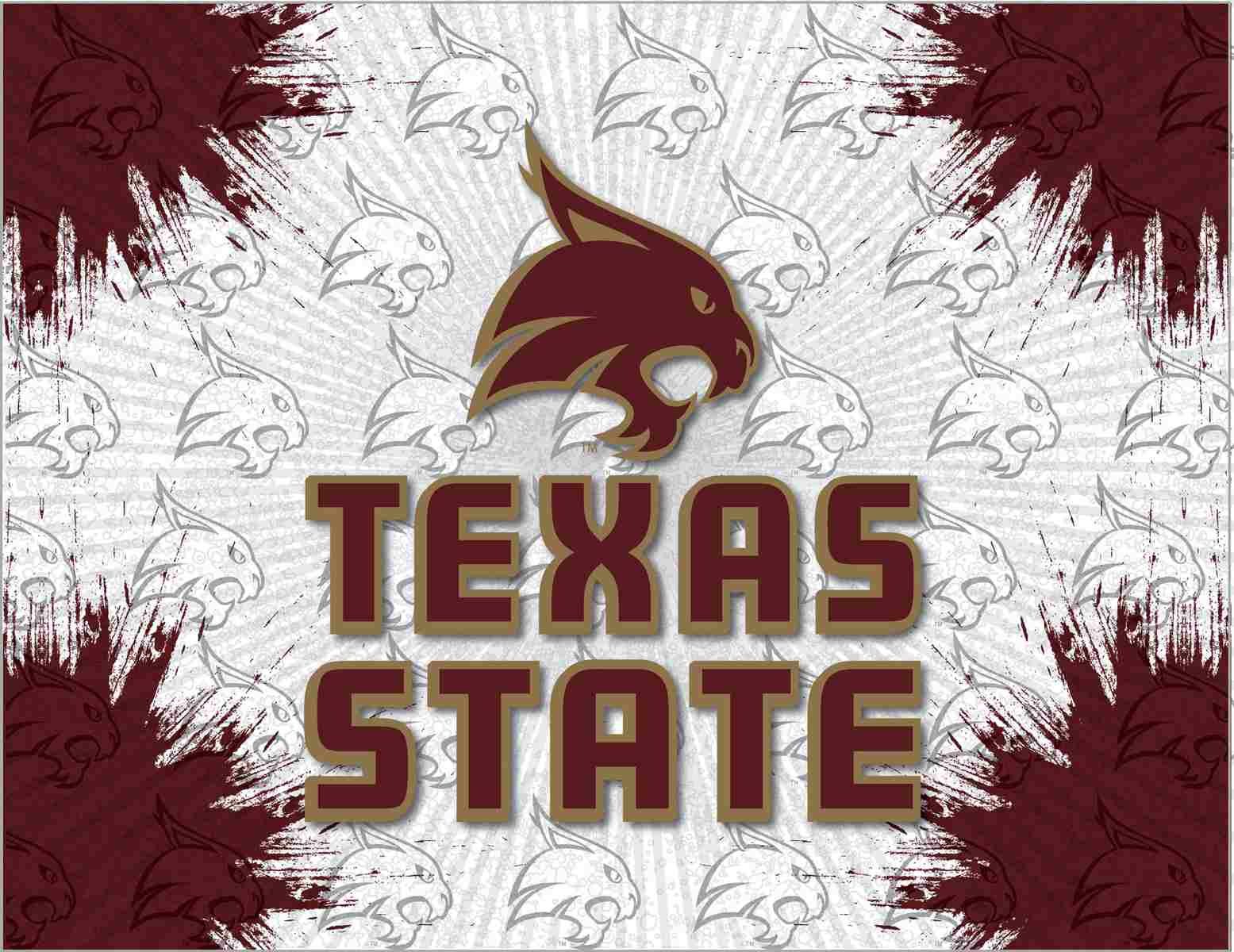 Texas State University 15x20 Logo Canvas Wall Art