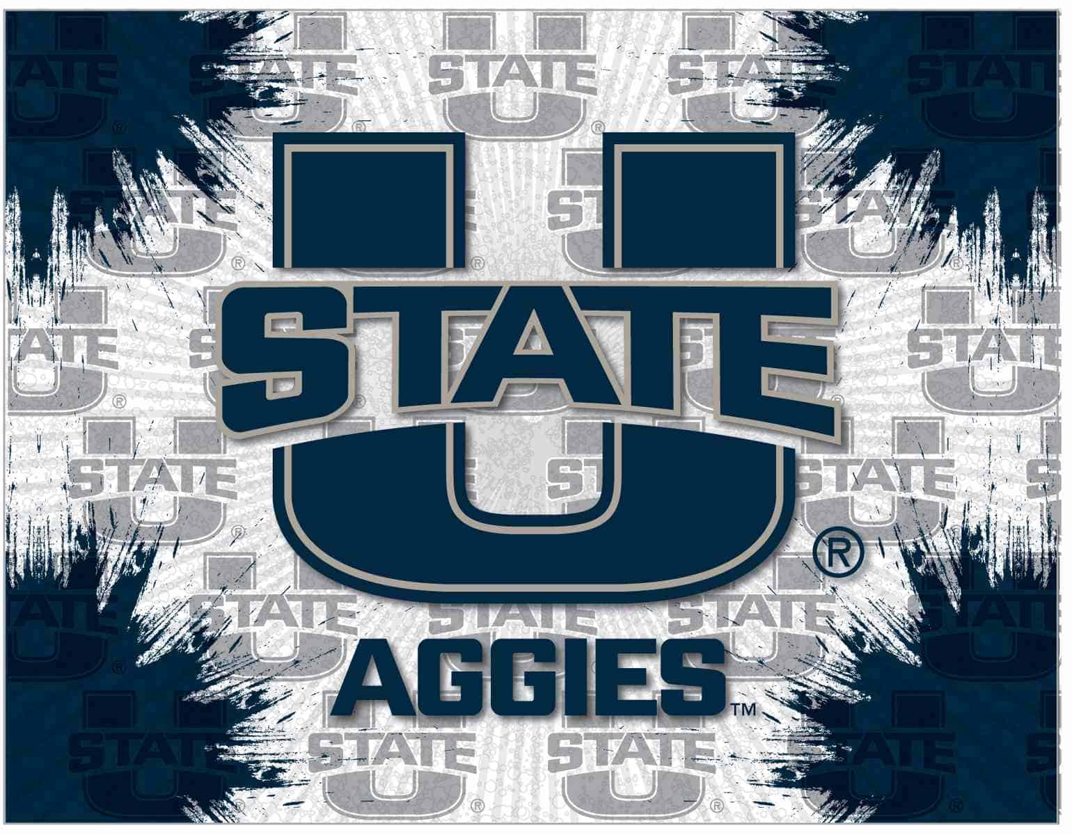 Utah State University 24x32 Logo Canvas Wall Art