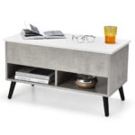 Lift Top Coffee Table with Hidden Compartment and Storage Shelves