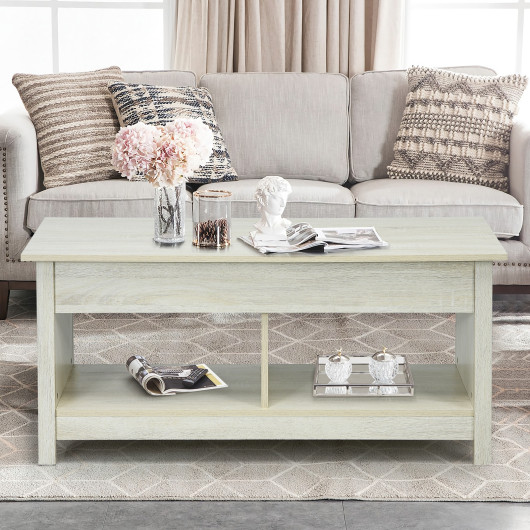Lift Top Coffee Table with Hidden Storage and Lower Shelf - Image 20
