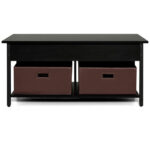 Lift Top Coffee Table with Storage Drawers and Hidden Compartment