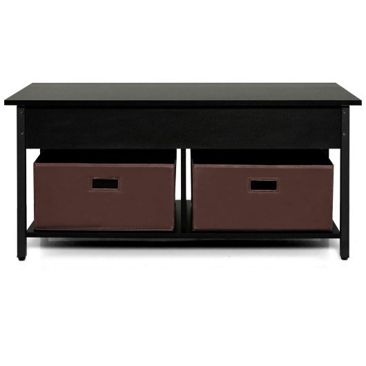 Lift Top Coffee Table with Storage Drawers and Hidden Compartment - Image 14