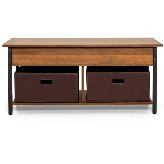 Lift Top Coffee Table with Storage Drawers and Hidden Compartment - Image 21