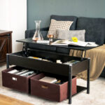 Lift Top Coffee Table with Storage Drawers and Hidden Compartment