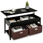 Lift Top Coffee Table with Storage Drawers and Hidden Compartment