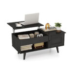 Lift Top Coffee Table with Hidden Storage and Multi-Tier Shelves