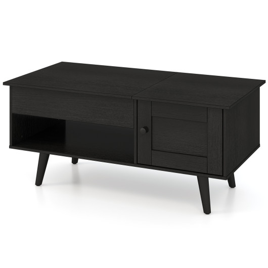 Lift Top Coffee Table with Hidden Storage and Multi-Tier Shelves - Image 4