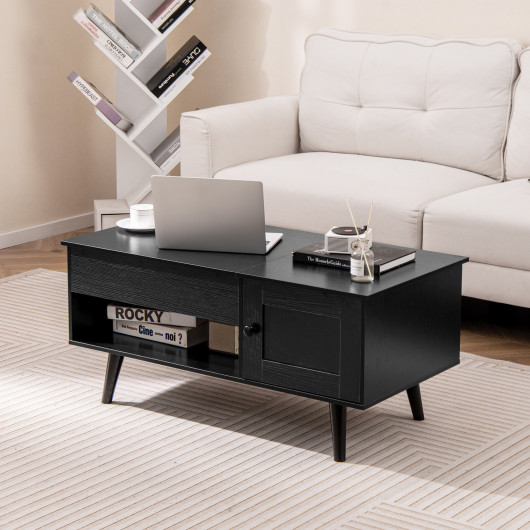 Lift Top Coffee Table with Hidden Storage and Multi-Tier Shelves - Image 7