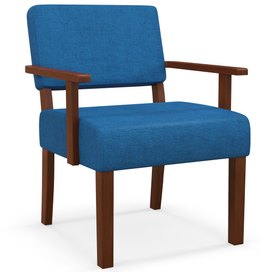 Mid-Century Linen Accent Chair with Ergonomic Backrest and Armrests