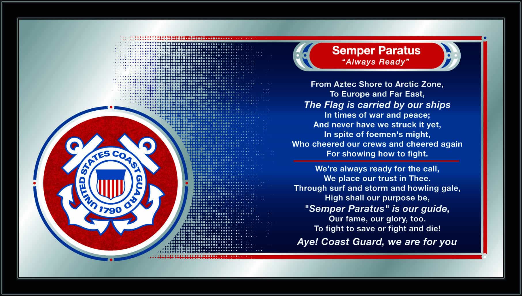 United States Coast Guard 26x15 Hymn Wall Mirror