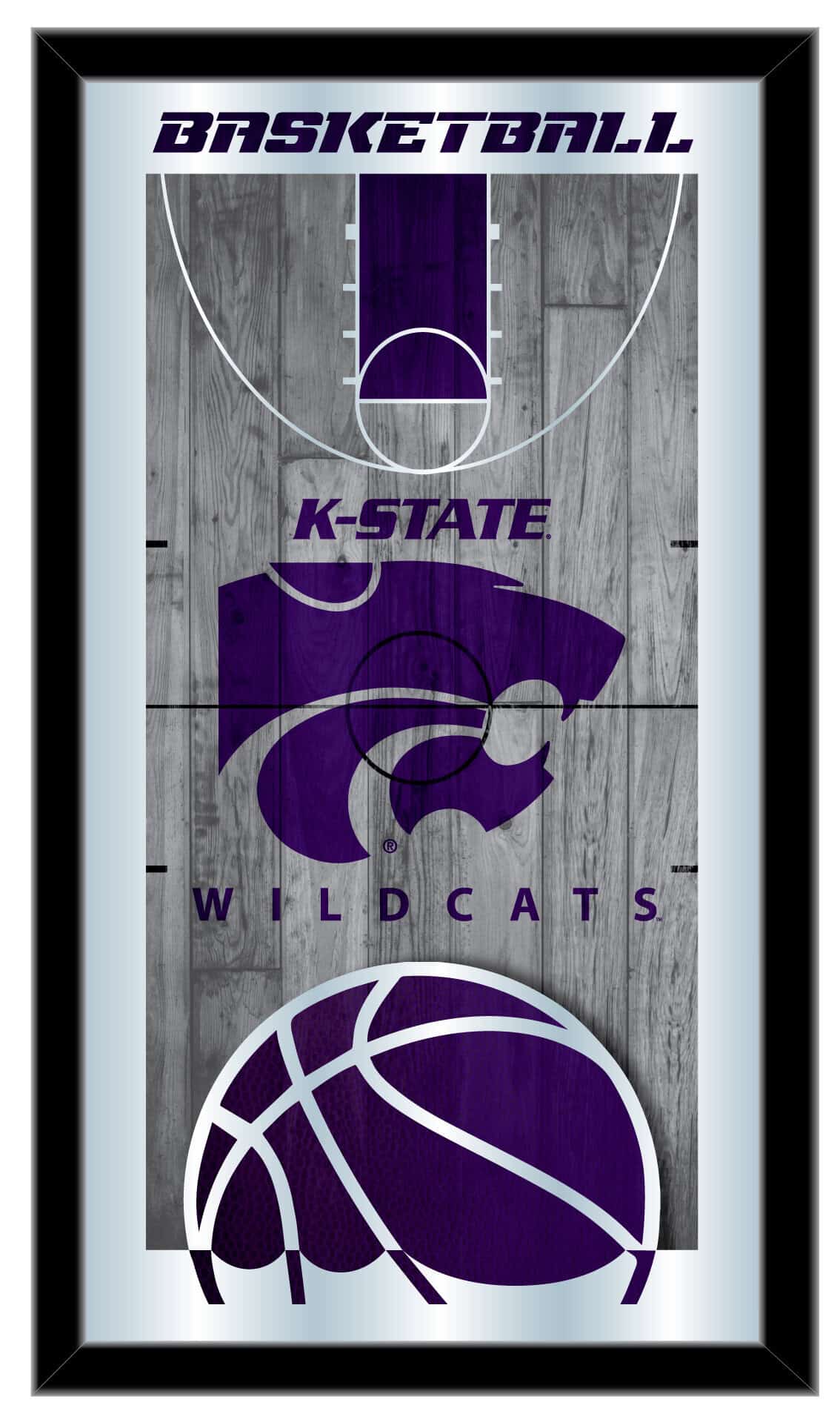 Kansas State University 15x26 Basketball Wall Mirror