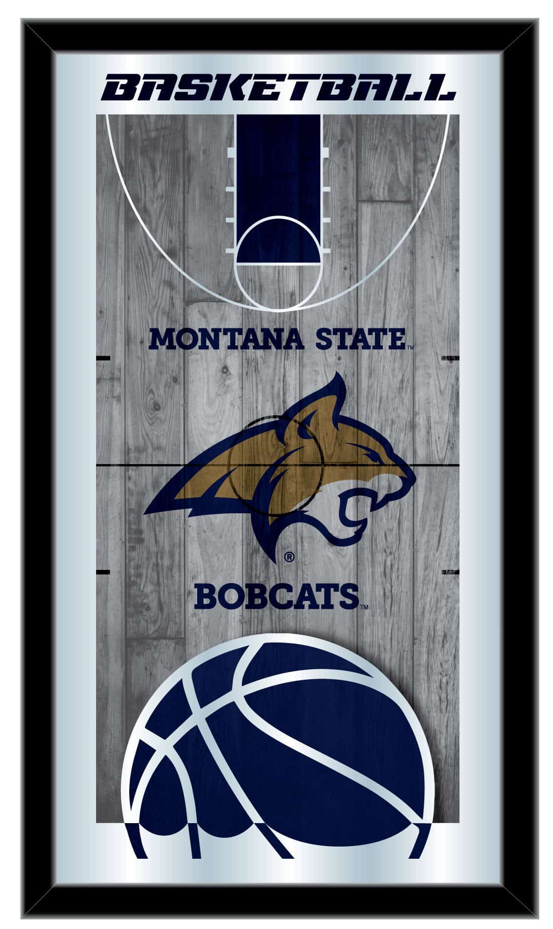 Montana State University 15x26 Basketball Wall Mirror
